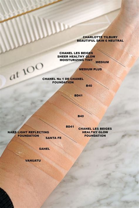 chanel no 1 foundation swatches.